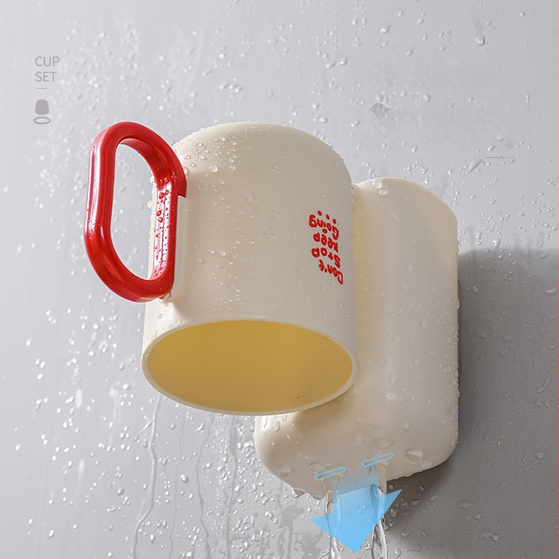 Fali fogkefetartó pohárral, fúrás nélkül, műanyagból