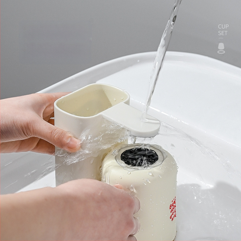 Fali fogkefetartó pohárral, fúrás nélkül, műanyagból