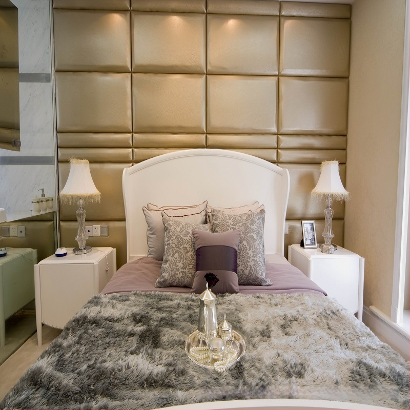 Panou de fundal moale pentru perete — pentru living și dormitor, PVC, stil simplu și modern, model monocrom, personalizare disponibilă