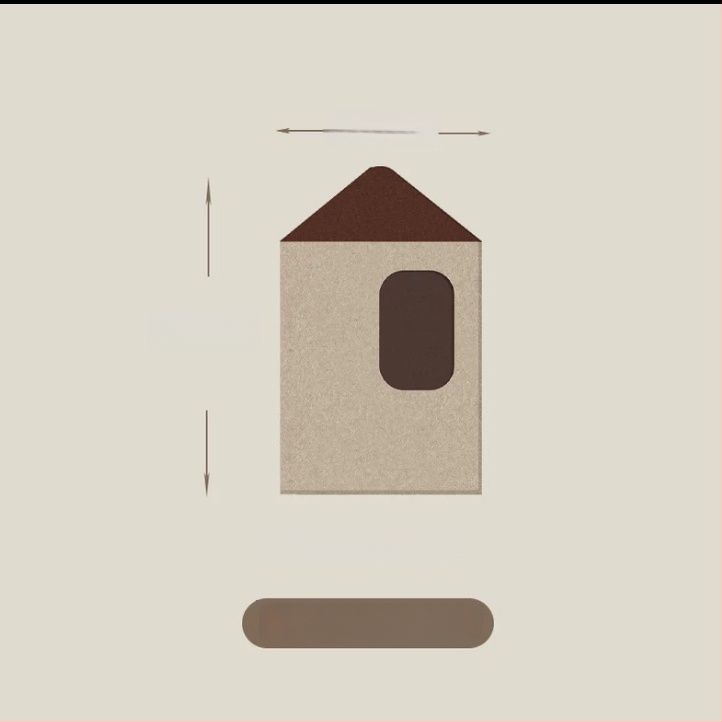 Casă 3D din fetru pentru perete – stil desene animate, model geometric abstract, poliester, personalizare disponibilă, potrivit pentru sufragerie, dormitor, birou