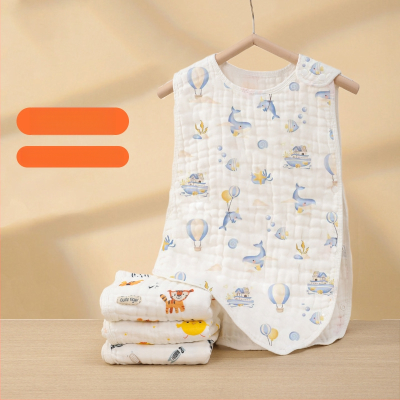 Belchiro Beebi magamiskott 100% puuvillast musliinist, käisteta, karikatuuristiil, tüüp: magamiskott / anti-kick tekk