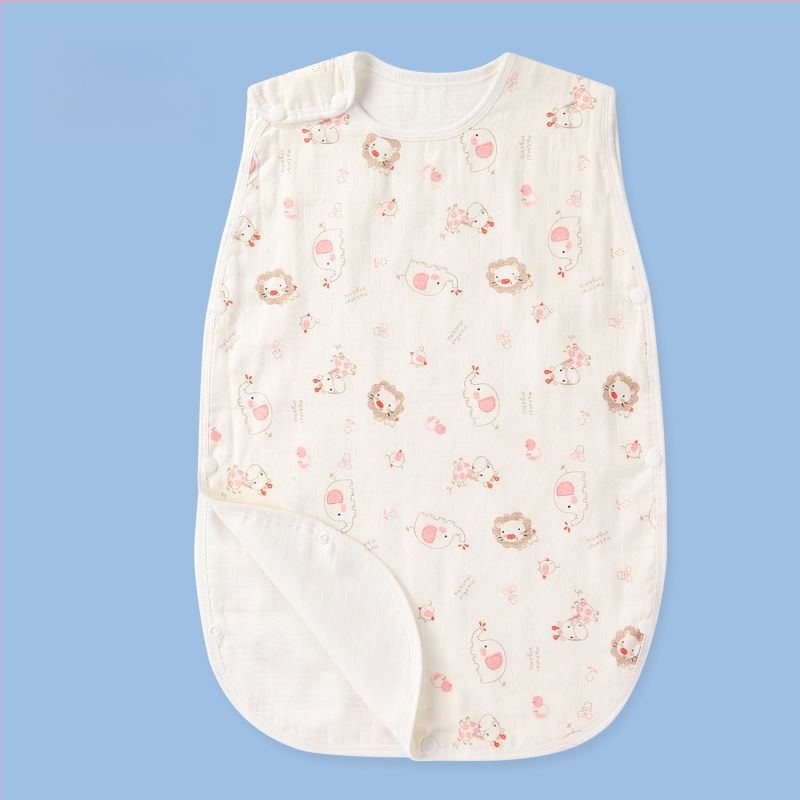 Dječji spavaći vreća, tanak ljetni pamuk gazu, prozračna s podstavom od čistog pamuka i punilom od pamuka, izvezen uzorak