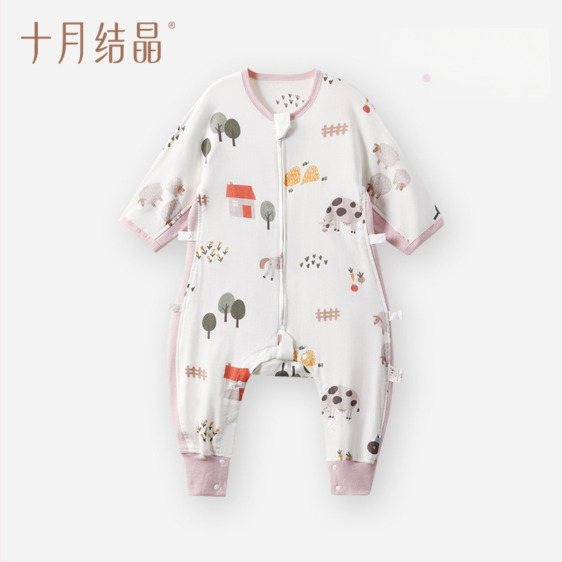 Väikelase magamiskott pikkade varrukatega, eraldatud jalgadega, nelja aastaaja kasutamiseks, regenereeritud tselluloosi kiududest (Tencel)