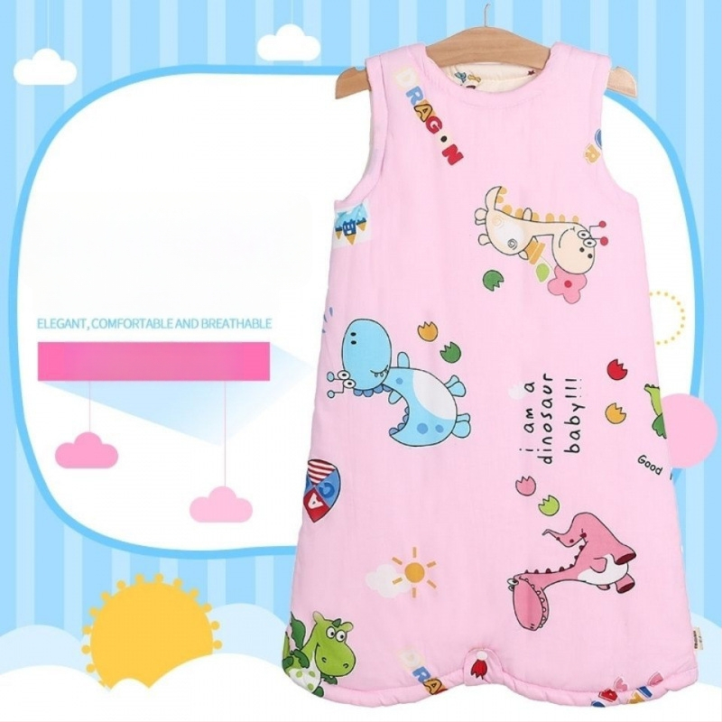 Beebi magamiskott 100% puuvillast, ilma varrukateta, sügisel-talvel kasutamiseks, unisex, anti-kick tekk