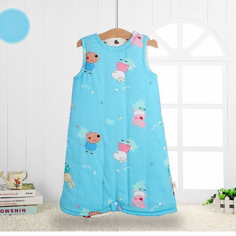 Beebi magamiskott 100% puuvillast, ilma varrukateta, sügisel-talvel kasutamiseks, unisex, anti-kick tekk