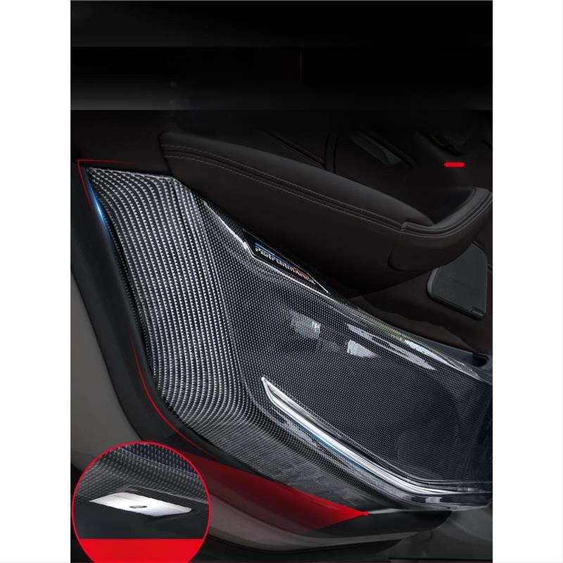 BMW ajtó kick-plate védő – ABS, karbon szövet minta, belső átalakítási kiegészítő, kompatibilis 3-as, 5-ös, X3, X5, X7