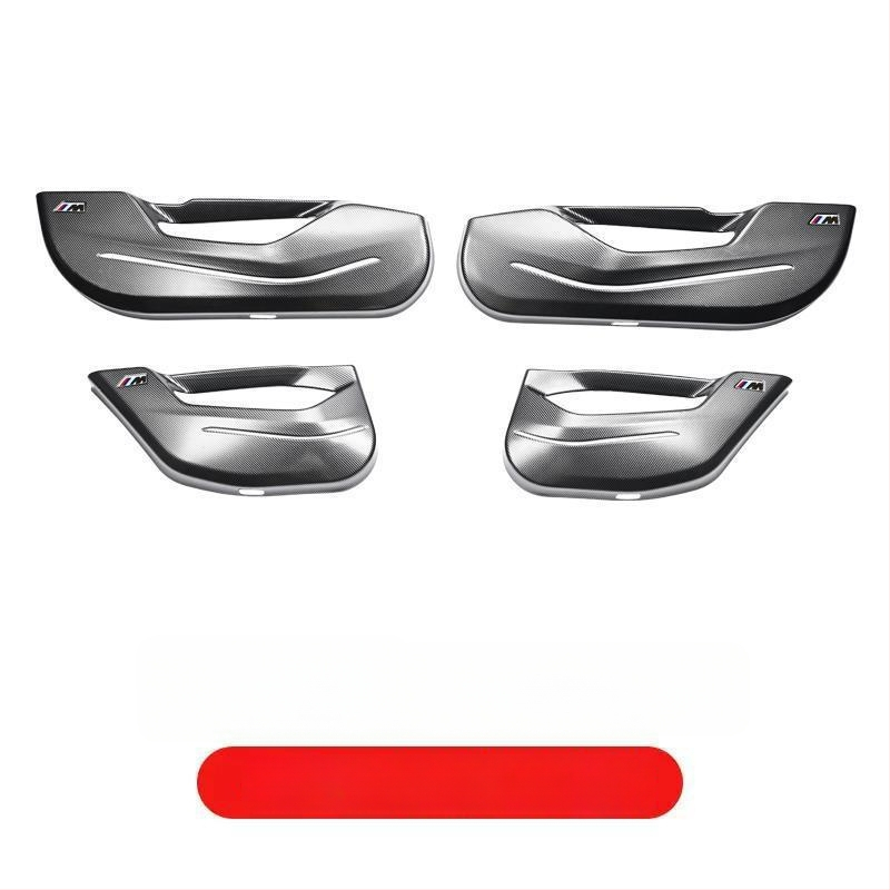 BMW ajtó kick-plate védő – ABS, karbon szövet minta, belső átalakítási kiegészítő, kompatibilis 3-as, 5-ös, X3, X5, X7