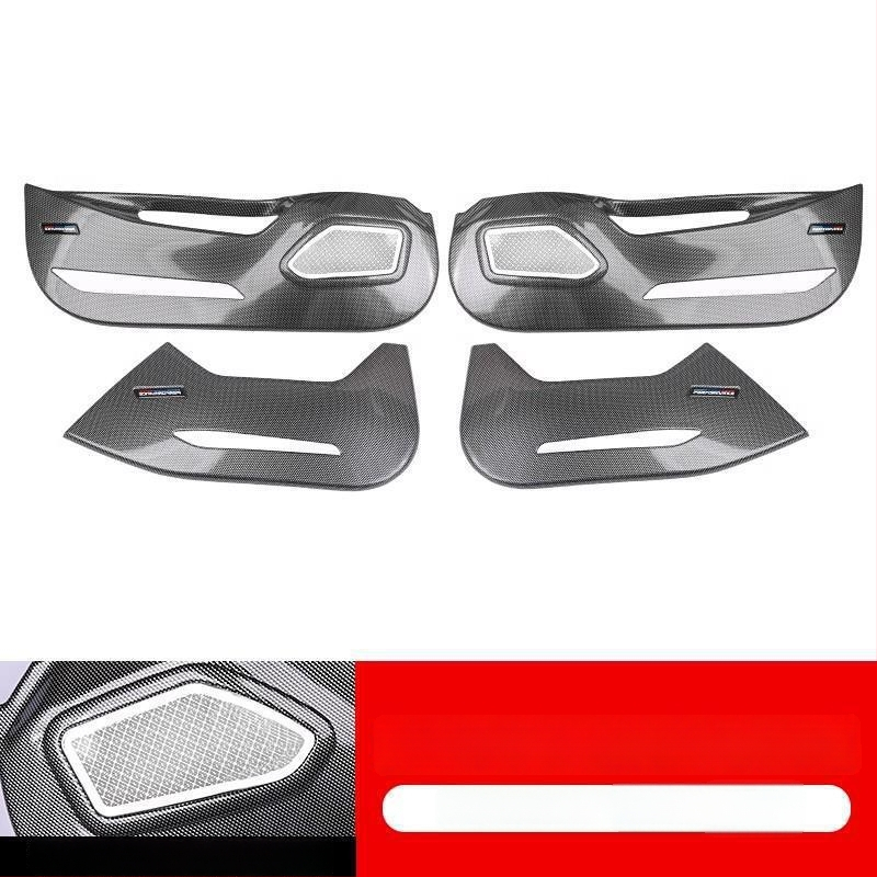 BMW ajtó kick-plate védő – ABS, karbon szövet minta, belső átalakítási kiegészítő, kompatibilis 3-as, 5-ös, X3, X5, X7