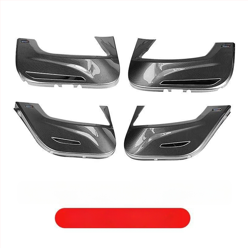 BMW ajtó kick-plate védő – ABS, karbon szövet minta, belső átalakítási kiegészítő, kompatibilis 3-as, 5-ös, X3, X5, X7