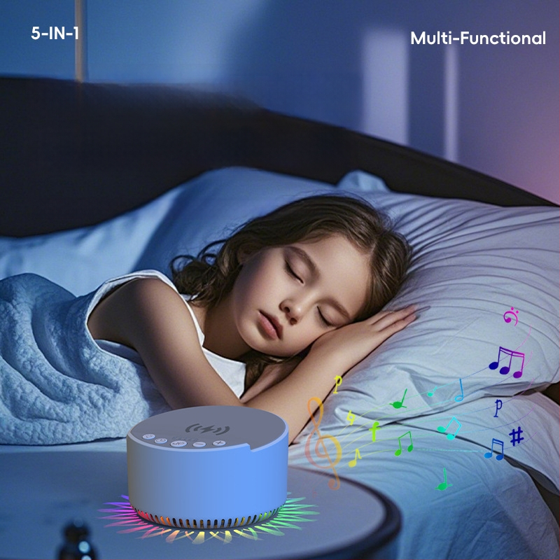 Bluetooth колонка за сън с таймер и музика, 15W безжично бързо зареждане, вградена батерия