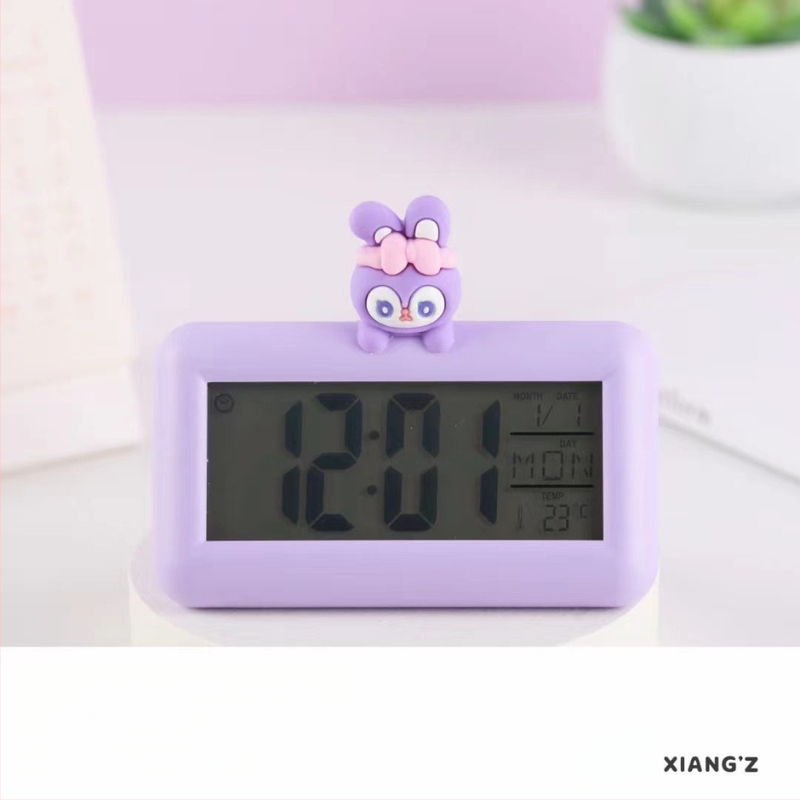 Elektriline äratuskell kolmnurkse kujuga küüliku disainiga, temperatuuri kuvamine ja mitmekülgne taimer, Xiaozhu Meijia