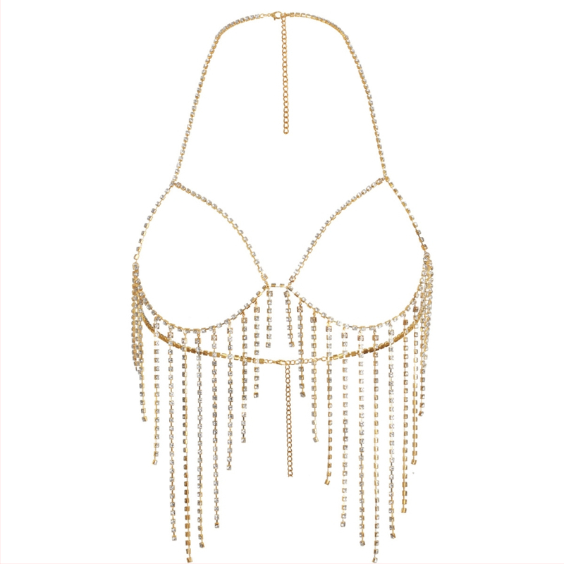 Geometrinė kūno grandinė su rhinestones, dengti dirbtiniai akmenys, kristalai, elektroplatinavimas