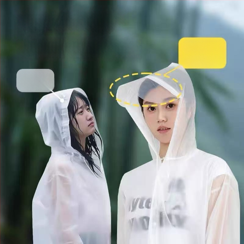 Garš lietusmētelis ārējiem ceļojumiem un kalnu pārgājieniem, PVC audums, ūdensnecaurlaidīgs PU slānis, iespējama logotipa druka