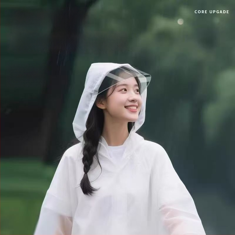 Garš lietusmētelis ārējiem ceļojumiem un kalnu pārgājieniem, PVC audums, ūdensnecaurlaidīgs PU slānis, iespējama logotipa druka