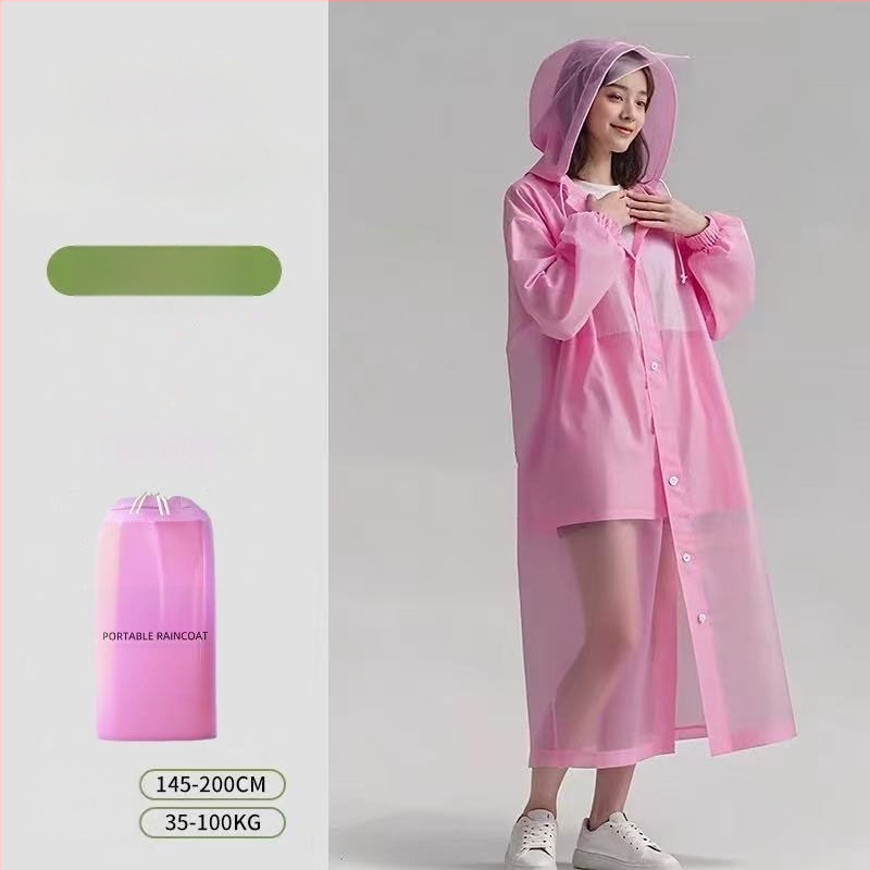 Garš lietusmētelis ārējiem ceļojumiem un kalnu pārgājieniem, PVC audums, ūdensnecaurlaidīgs PU slānis, iespējama logotipa druka