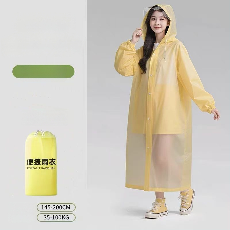 Garš lietusmētelis ārējiem ceļojumiem un kalnu pārgājieniem, PVC audums, ūdensnecaurlaidīgs PU slānis, iespējama logotipa druka