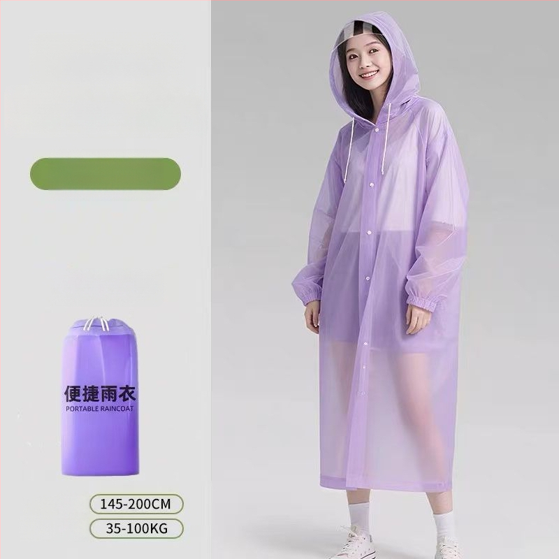 Garš lietusmētelis ārējiem ceļojumiem un kalnu pārgājieniem, PVC audums, ūdensnecaurlaidīgs PU slānis, iespējama logotipa druka