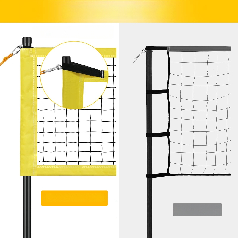 Prijenosni set mreže za odbojku: konstrukcija od najlona, poliestera i PVC-a; aluminijska legura okvir i čelični dijelovi; mogućnost prilagodbe; brenda Hengfeng Ruichuang