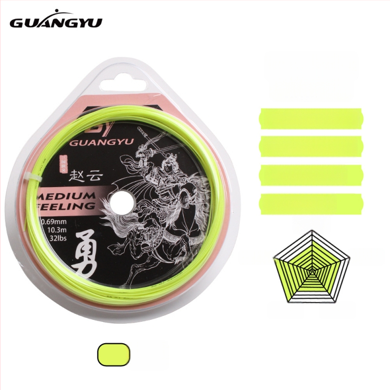 Guangyu šķiedru raketes troses badmintonam un tenisam, spriegums 32 lb