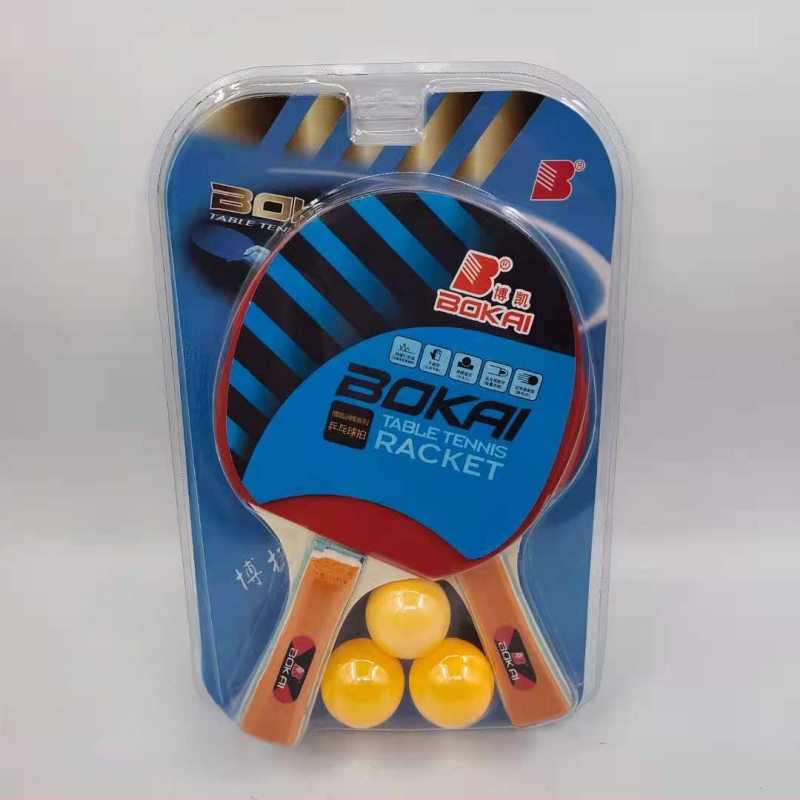 Bokai rachetă tenis de masă — set dublu, lamă din poplar, gumă lipită, lovitură directă, pentru interior