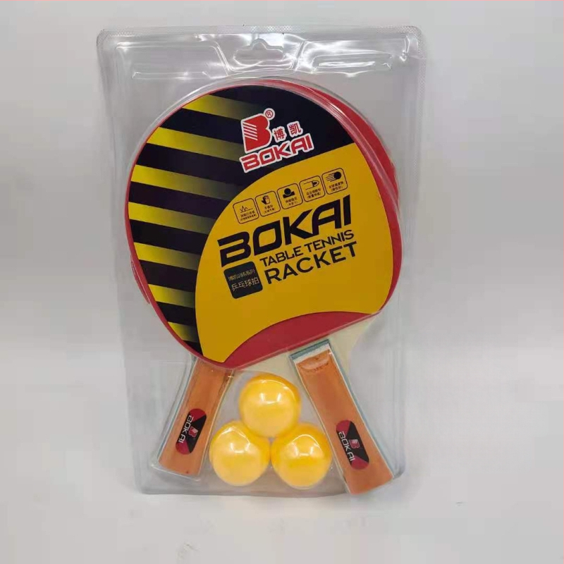 Bokai rachetă tenis de masă — set dublu, lamă din poplar, gumă lipită, lovitură directă, pentru interior