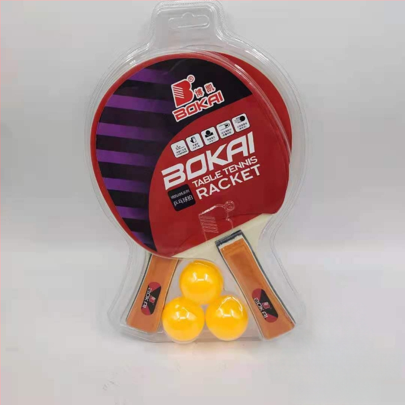 Bokai rachetă tenis de masă — set dublu, lamă din poplar, gumă lipită, lovitură directă, pentru interior
