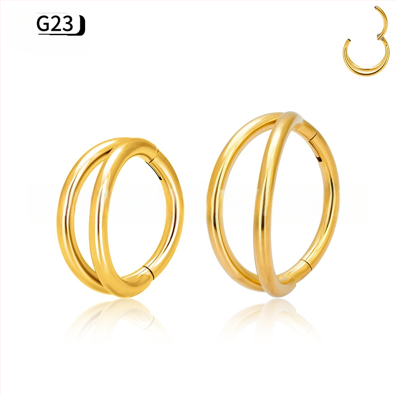 Nosis žiedas su cirkonų įdėklu, G23 titano lydinys, dviguba briauna su deimantais, išgraviruoti piercing papuošalai