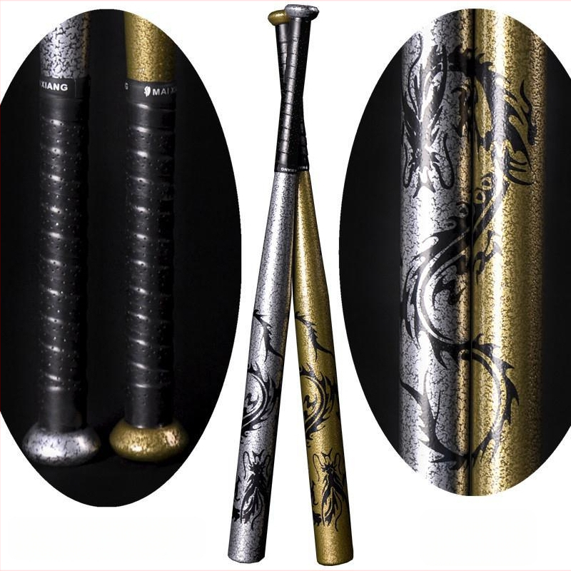 Sakausējuma tērauda beisbola nūja ar pūķa rakstu, vispārējai lietošanai, logotipa drukāšana pieejama