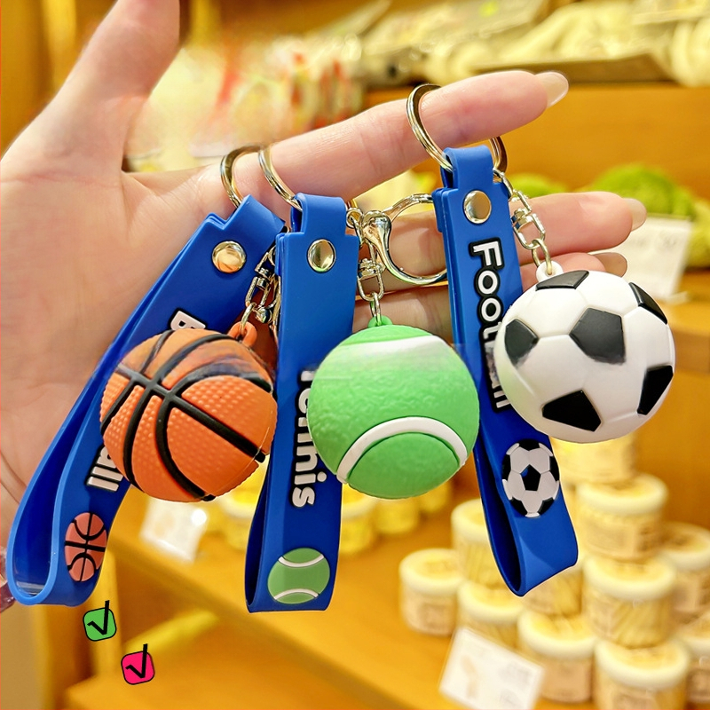 Breloc de chei cu design de mingi sportive (Plastic • Licență IP: Da • Nume IP: Serial de desene animate • Stil drăguț)