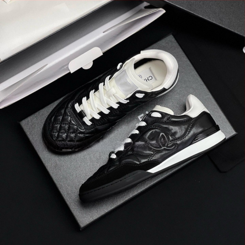 Adidași casual din piele naturală, model quilt în romb, șireturi, talpă groasă, respirabili