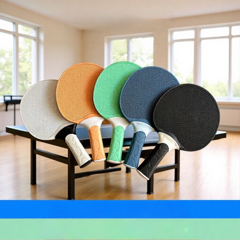 LONGLOVE Rachetă de tenis de masă cu placă PE la bază, cauciuc cu adeziv pozitiv, rachetă tip Shoot Straight, model AL1005906034