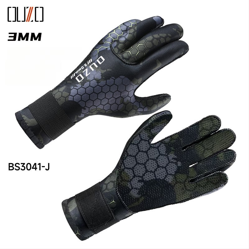 OUZO mănuși de neopren 3mm pentru scufundări – anti zgârieturi, rezistente la uzură și antiderapante, îngroșate și calde pentru înot în iarnă și pescuit