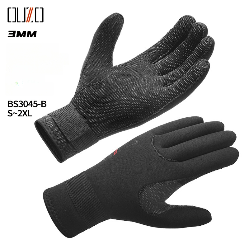 OUZO mănuși de neopren 3mm pentru scufundări – anti zgârieturi, rezistente la uzură și antiderapante, îngroșate și calde pentru înot în iarnă și pescuit