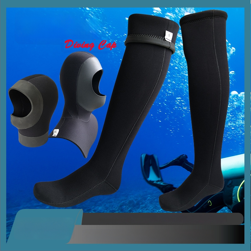 Șosete de scufundări 3 mm neopren, impermeabile, lungi pentru înot, antiderapante, anti-zgârieturi