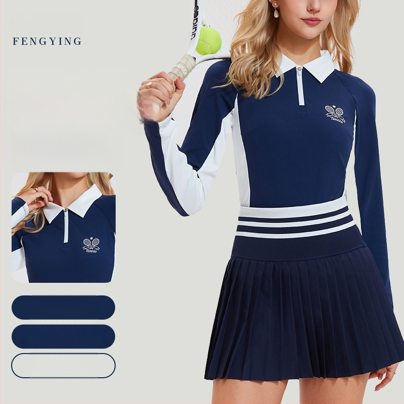 Sievietēm neilona garām piedurknēm treniņu topa komplekts ar Lycra odu, elpojošs, piemērots skrējiens un jogai (rudens–ziema)