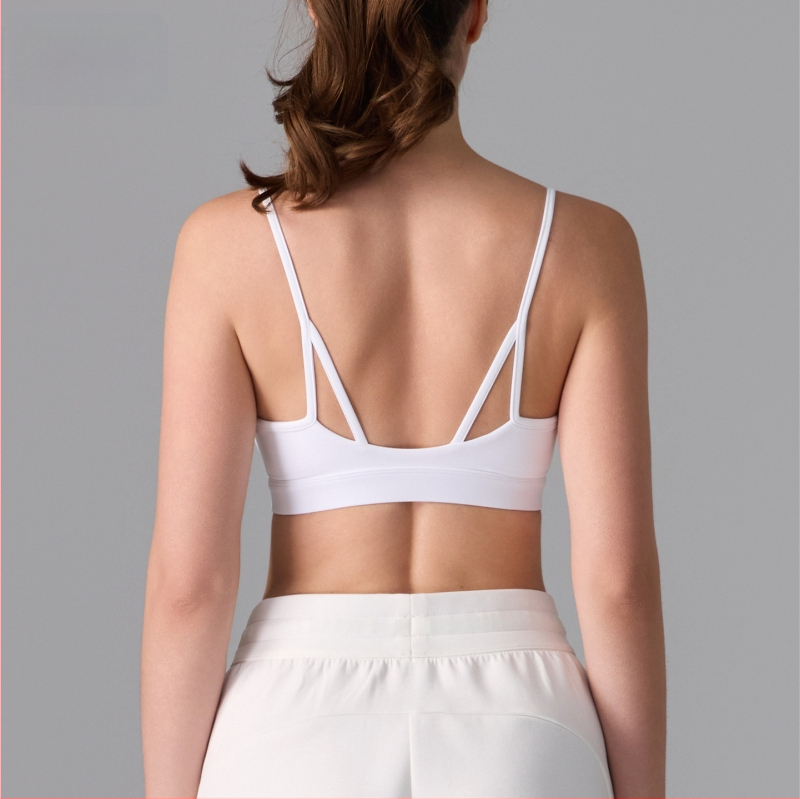 Sportski grudnjak s antibakterijskom tkaninom, pun košarica, tanko oblikovani košarice, fiksni dvostruki naramenici, pogodan za trčanje, jogu i pilates