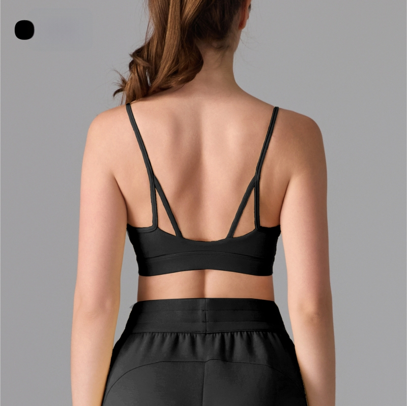 Sportski grudnjak s antibakterijskom tkaninom, pun košarica, tanko oblikovani košarice, fiksni dvostruki naramenici, pogodan za trčanje, jogu i pilates