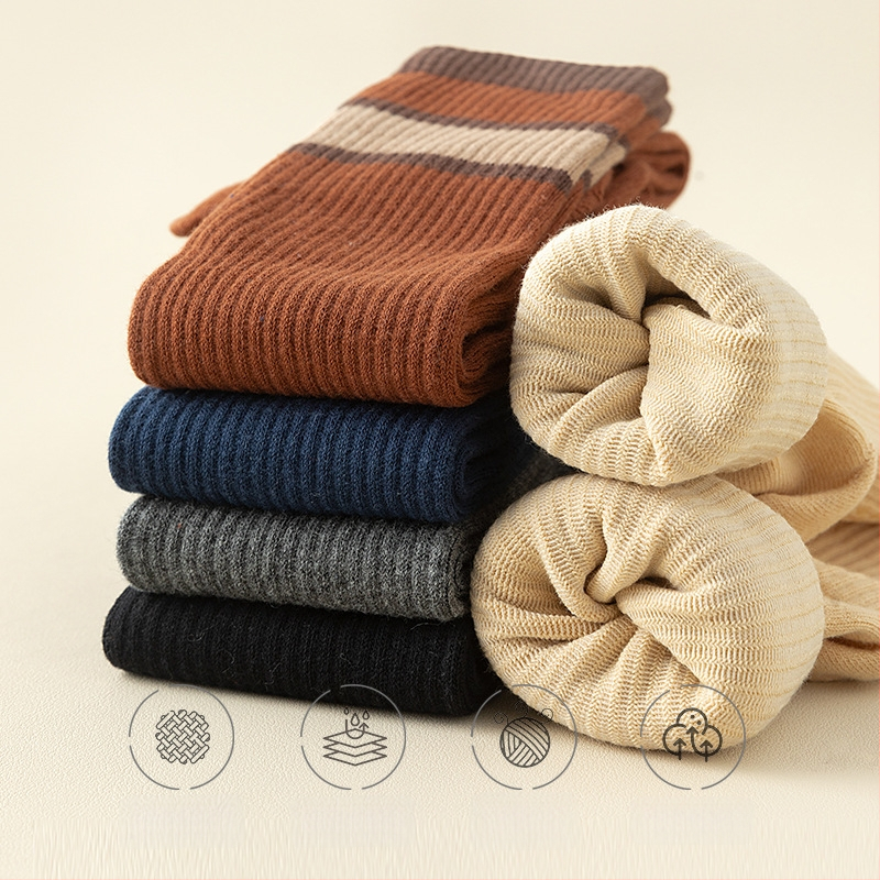 Șosete până la genunchi, cu degete separate, din bumbac, cu dungi, sport, cu absorbție a transpirației și controlul mirosului