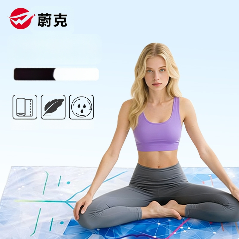 Peng Di mikrošķiedras jogas dvielis fitnesam — 3 mm biezums, 300 g, mitrumu uzsūcošs, neslīdīgs; sastāvs: 85% poliesters, 15% neilons