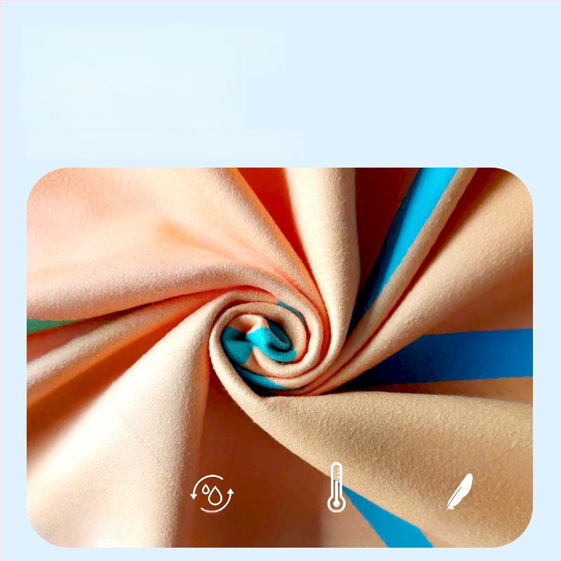 Peng Di mikrošķiedras jogas dvielis fitnesam — 3 mm biezums, 300 g, mitrumu uzsūcošs, neslīdīgs; sastāvs: 85% poliesters, 15% neilons