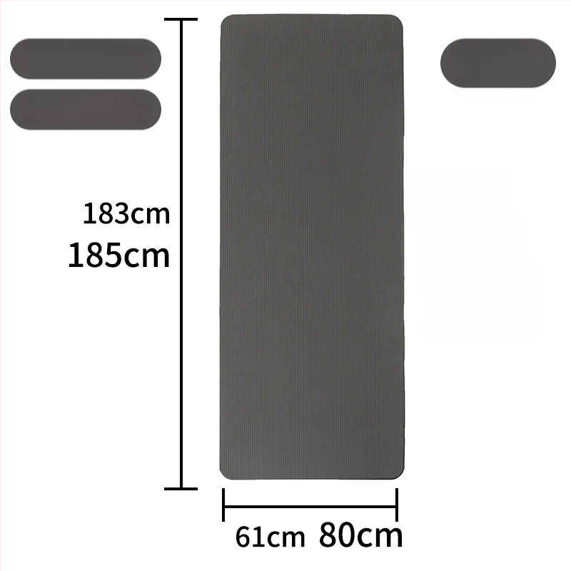 NBR joga podloga za početnike, protiv klizanja, jednofarbna, visoke gustoće, 183 x 61 cm, debljina 10–20 mm