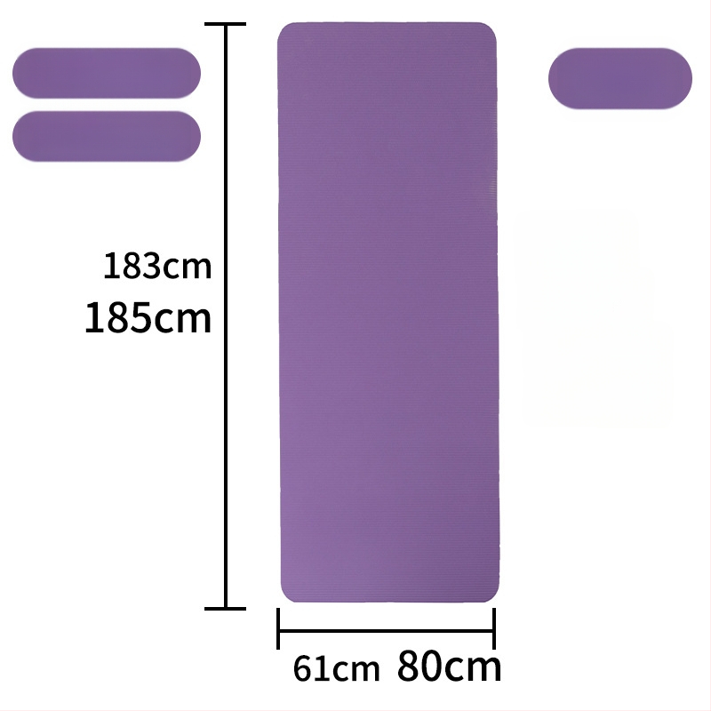 NBR joga podloga za početnike, protiv klizanja, jednofarbna, visoke gustoće, 183 x 61 cm, debljina 10–20 mm