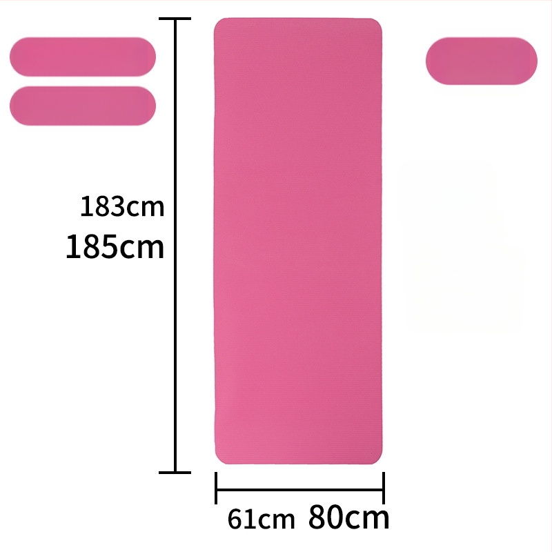 NBR joga podloga za početnike, protiv klizanja, jednofarbna, visoke gustoće, 183 x 61 cm, debljina 10–20 mm