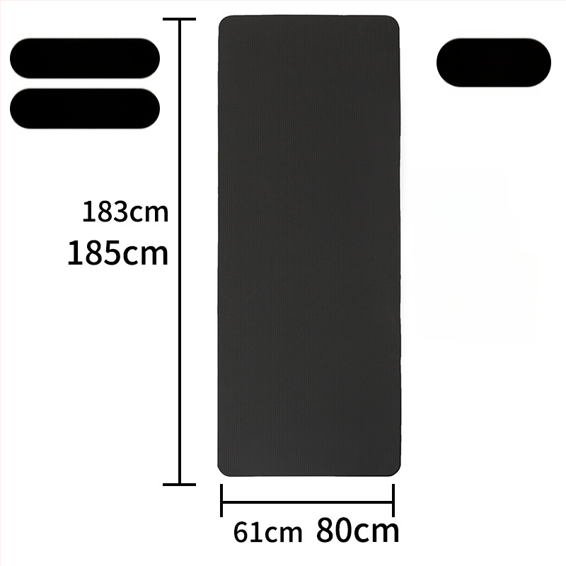 NBR joga podloga za početnike, protiv klizanja, jednofarbna, visoke gustoće, 183 x 61 cm, debljina 10–20 mm