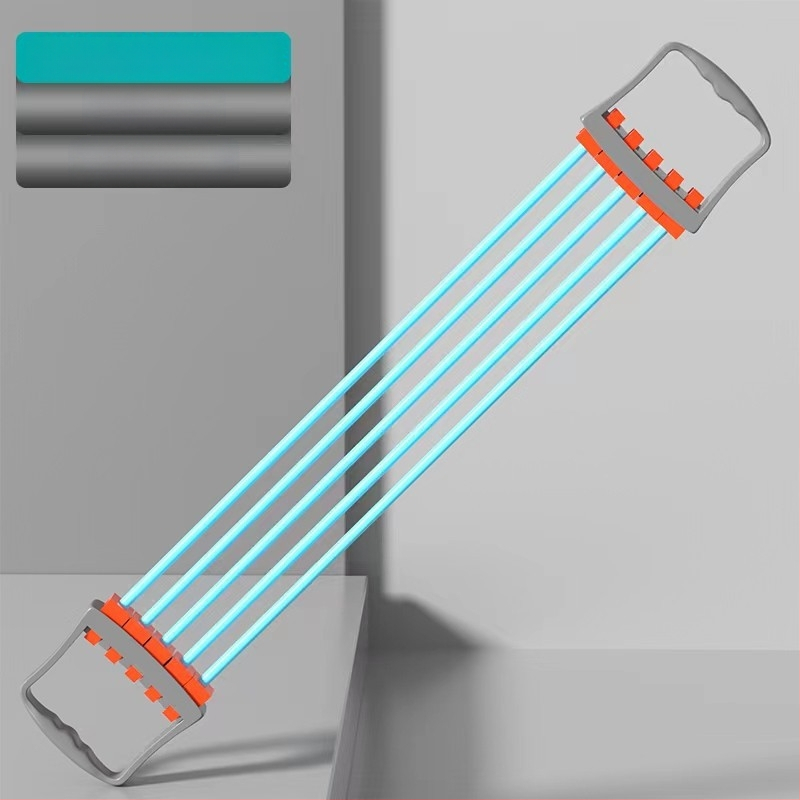 Krūtinės ištempiklis – daugiafunkcis treniruoklis krūtinės ir rankų raumenims, medžiaga TPR, pasipriešinimas 5-asis lygis, guminė traukimo juosta, tinkamas vaikams, paaugliams ir suaugusiems