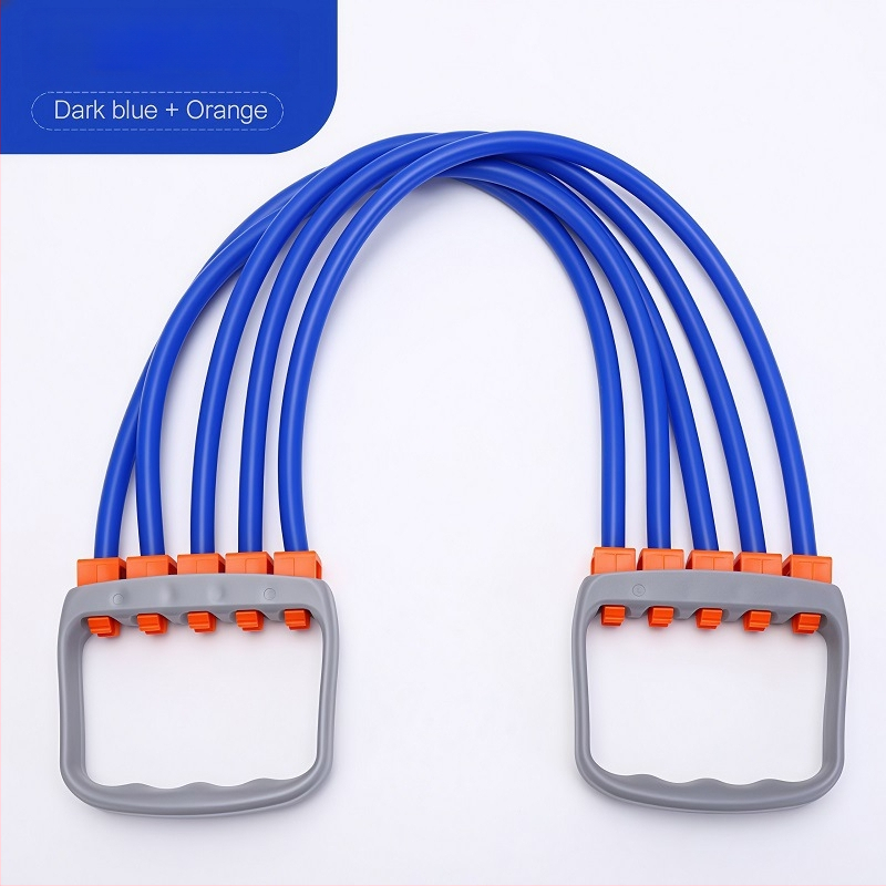 Krūtinės ištempiklis – daugiafunkcis treniruoklis krūtinės ir rankų raumenims, medžiaga TPR, pasipriešinimas 5-asis lygis, guminė traukimo juosta, tinkamas vaikams, paaugliams ir suaugusiems