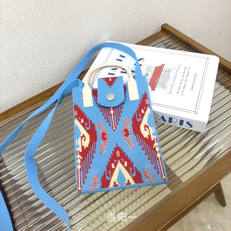 Чанта за телефон с етно стил Синдзян Ediris, полиестер, вертикална квадратна форма, заключващ механизъм, унисекс, за пътуване