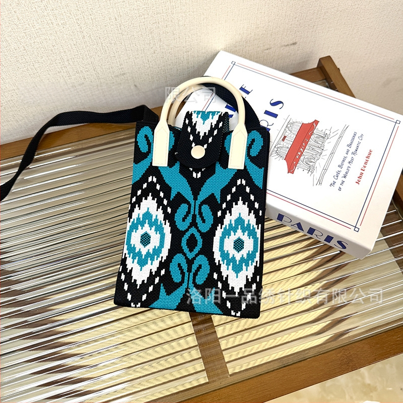 Чанта за телефон с етно стил Синдзян Ediris, полиестер, вертикална квадратна форма, заключващ механизъм, унисекс, за пътуване