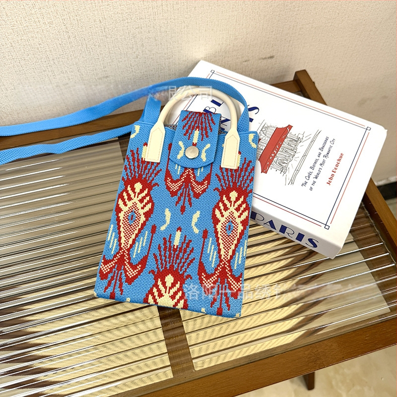 Чанта за телефон с етно стил Синдзян Ediris, полиестер, вертикална квадратна форма, заключващ механизъм, унисекс, за пътуване