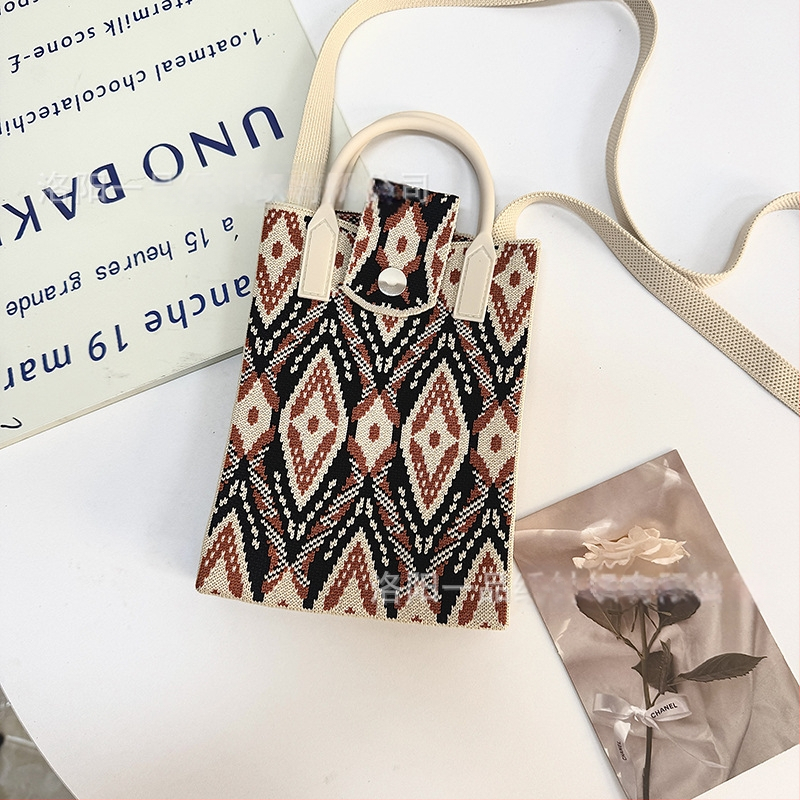 Чанта за телефон с етно стил Синдзян Ediris, полиестер, вертикална квадратна форма, заключващ механизъм, унисекс, за пътуване